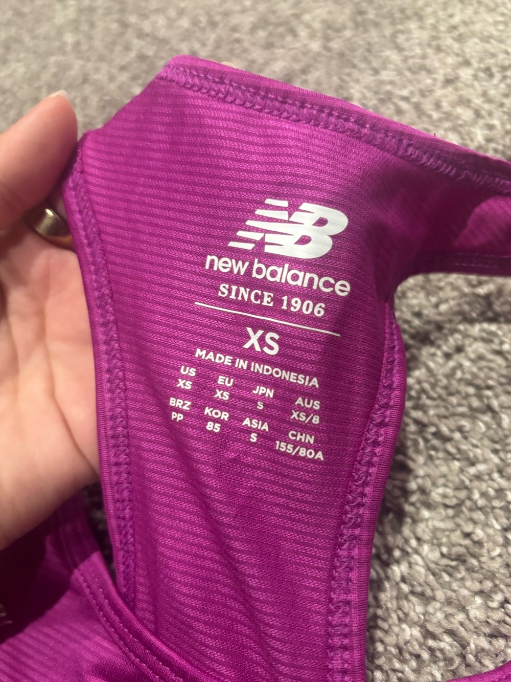 New Balance Magenta/Purple Racerback Performance Tank - Picture 4 of 5